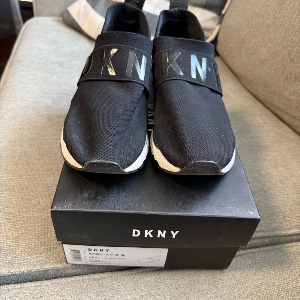 DKNY Black Slip-On Shoes